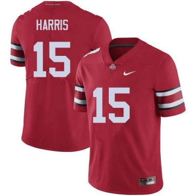 Men's Ohio State Buckeyes #15 Jaylen Harris Red Nike NCAA College Football Jersey Real OZZ4144EI